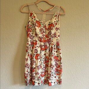 EUC Anthropologie Miss Selfridge Floral Mesh Mini Dress